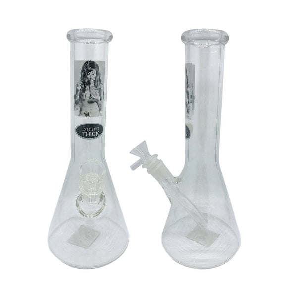 Stoneage Medium Beaker With Smoking Lady (28cm) - Stone Age Beaker Bong - BongsMart Australia