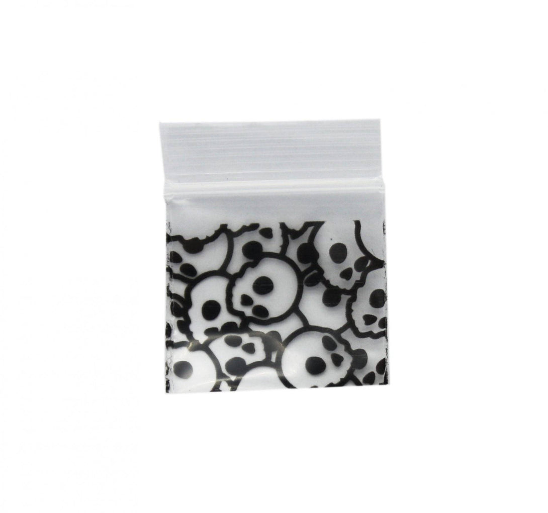 White Skull Bag 25mm x 25mm - Plastic Bag - BongsMart Australia