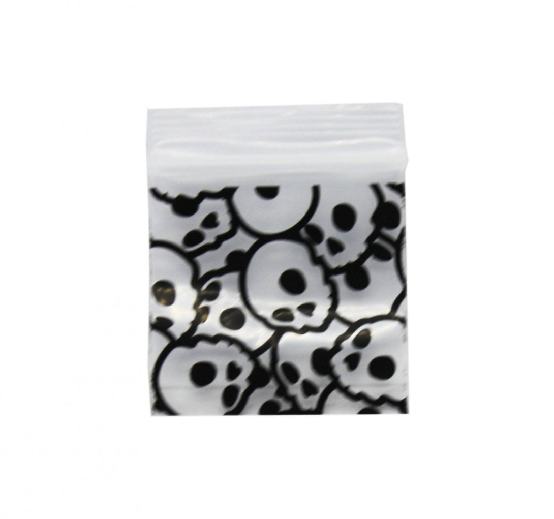 White Skull Bag 38mm x 38mm - Plastic Bag - BongsMart Australia